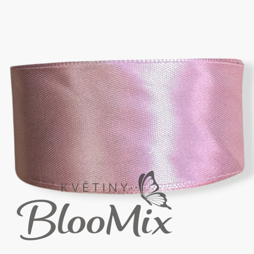Saténová stuha baby pink (baby růžová) - 38mm/ 32m