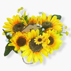 Slunečnicová kabelka „Hřejivý domov“ – Umělá aranž