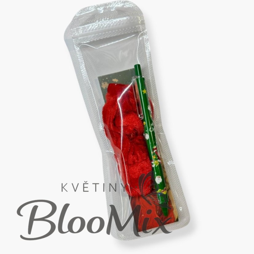 Elegantní propiska se semišovou gumičkou - červená