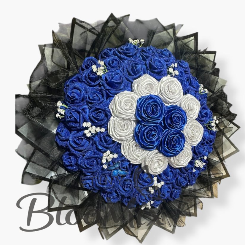 Luxusní mix satén a pěna 70 růží