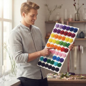 Barvy stuh na saténové květiny – katalog barev