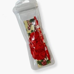 Elegantní propiska se semišovou gumičkou - červená