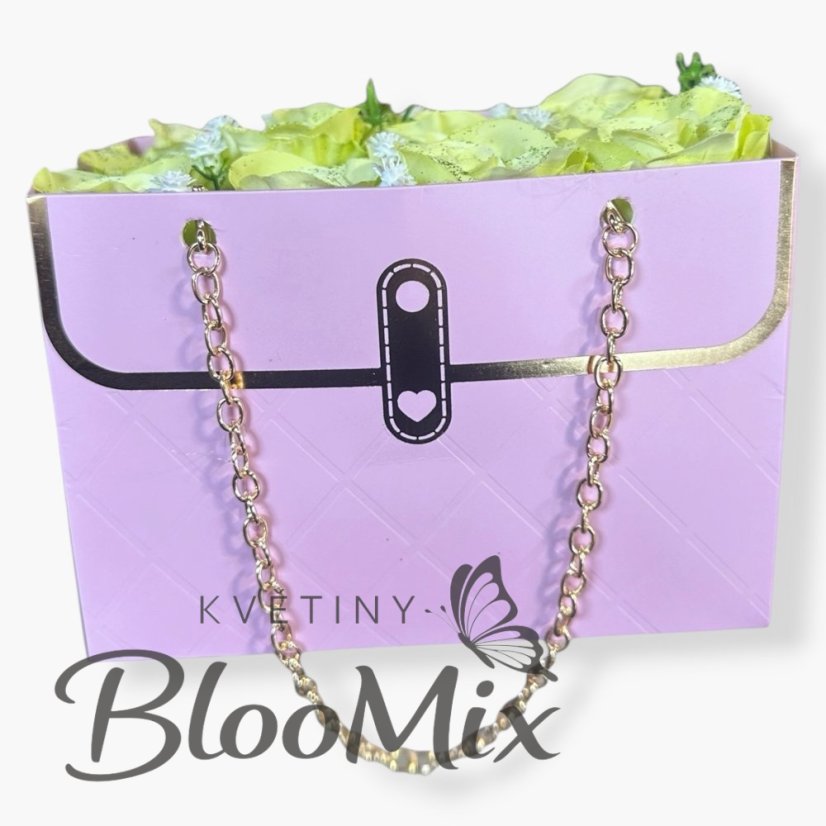 Třpytivá květinová kabelka „Violet Shine“ – Decentní růže