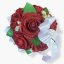 Flower Box „Bordo Sparkle“ – 6 pěnových růží se třpytkami a mašlí