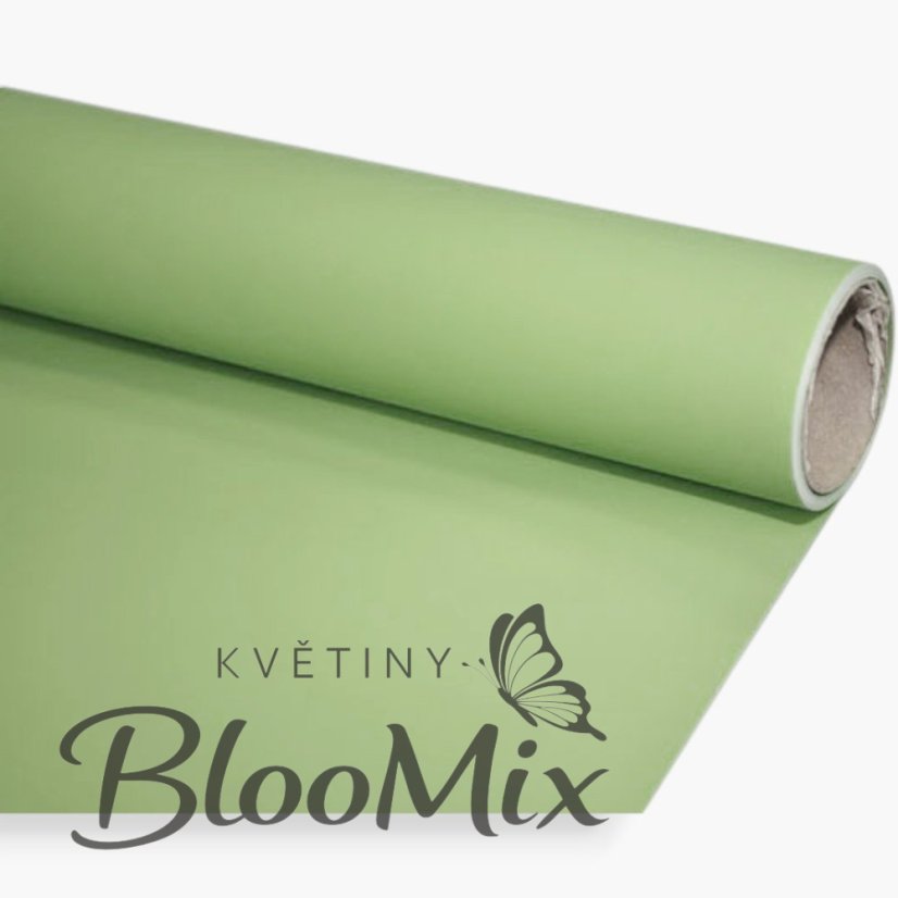 Floristická sat. fólie v roli – pistácie – 50 cm × 9 yardů