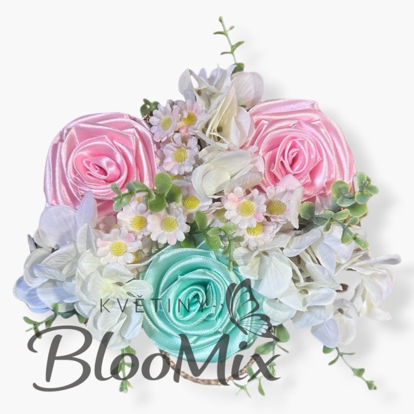 Květinová kabelka světle růžová– Elegantní flowerbox