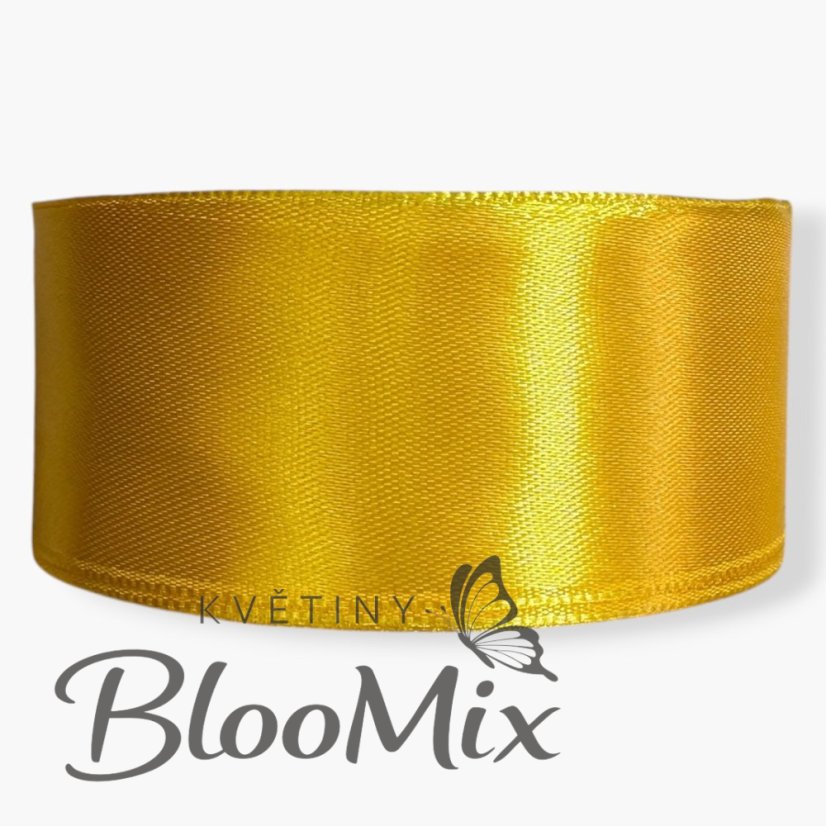 Saténová stuha dark yellow (tm. žlutá) - 38mm/ 32m