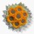 Ručně vyráběná kytice slunečnic ze stuhy – 7 ks