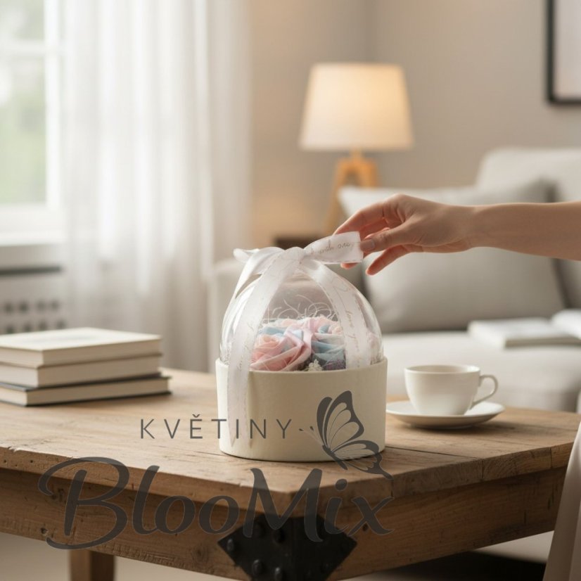 Svítící LED bublina s pěnovými růžemi - varianty