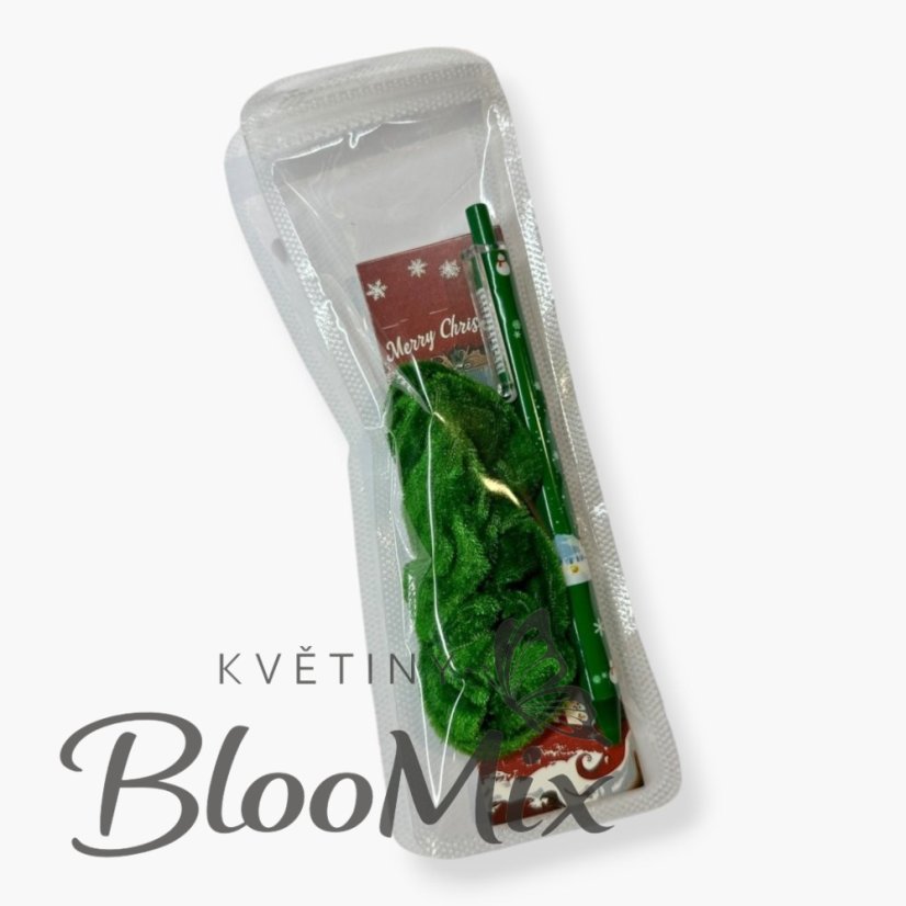 Elegantní propiska se semišovou gumičkou - zelená