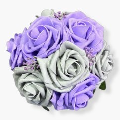 Květinové aranžmá Lavender Mist: Fialové a stříbrné růže