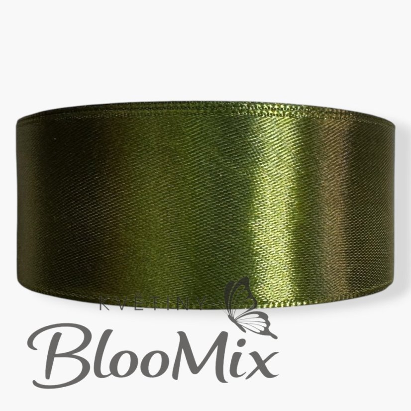 Saténová stuha dark olive (tm. olivová) - 38mm/ 32m