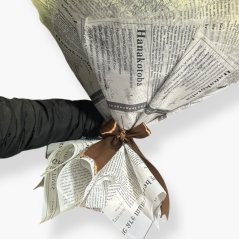 Ručně vyráběná kytice slunečnic ze stuhy – 7 ks