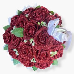 Flower Box „Red Diamond“ – 19 třpytivých růží v červeném boxu