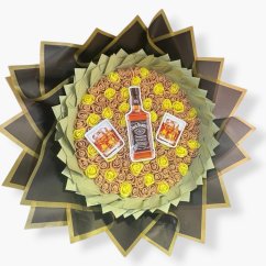 Pánská kytice „Gentleman’s Jack“ – Skořicové růže a whiskey