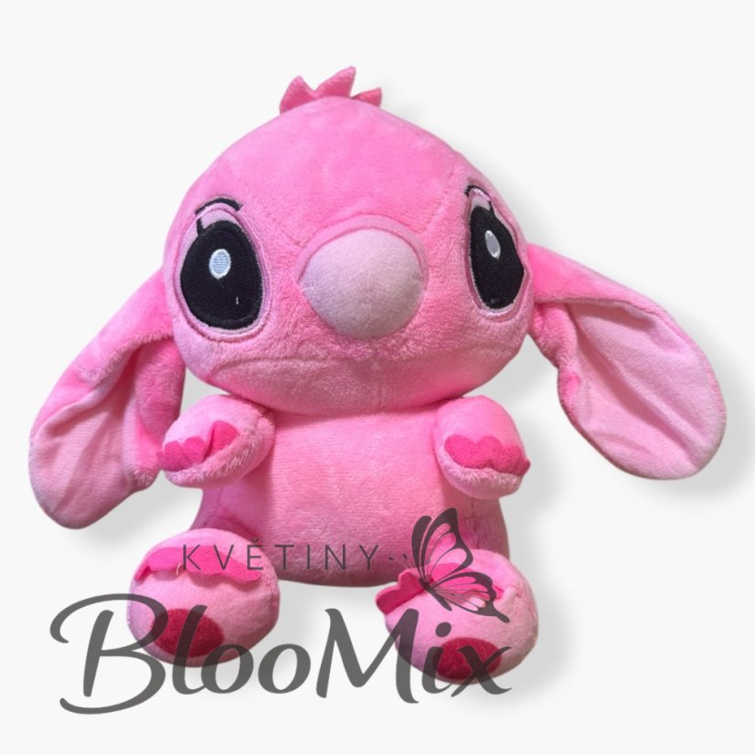 Plyšový růžový Stitch / Angel (17 cm) – Roztomilý vesmírný mazlíček