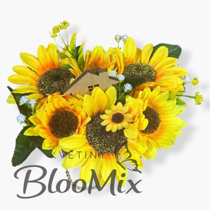 Slunečnicová kabelka „Hřejivý domov“ – Umělá aranž