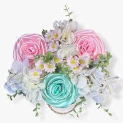 Květinová kabelka světle růžová– Elegantní flowerbox