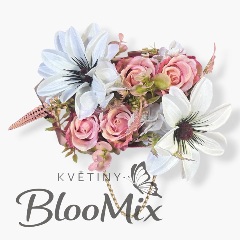 Květinová kabelka „Cherry Blossom Mix“ – Cínie a vřes