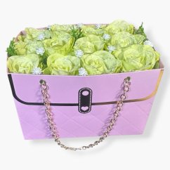 Třpytivá květinová kabelka „Violet Shine“ – Decentní růže