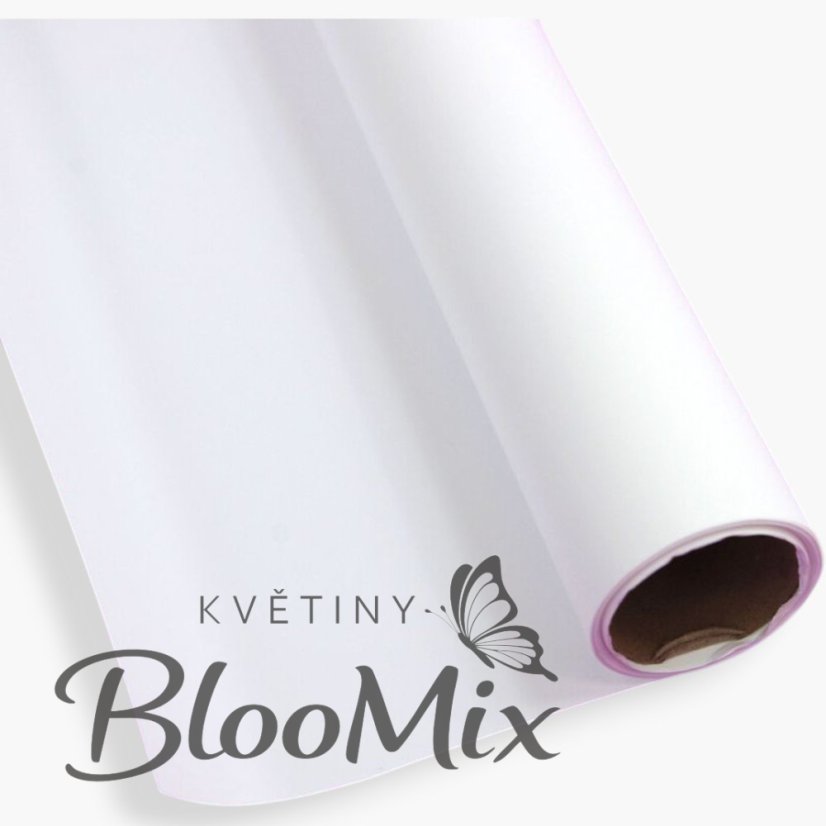 Floristická sat. fólie v roli – Bílá – 50 cm × 9 yardů