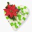 Vánoční srdce s hvězdou - zelená, bílá a červená