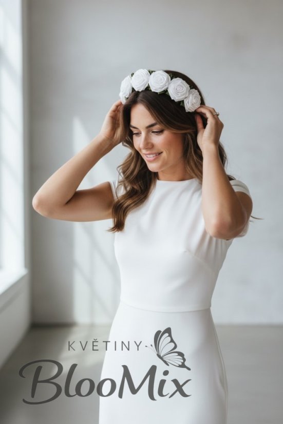 Romantická saténová čelenka „Rosalia“