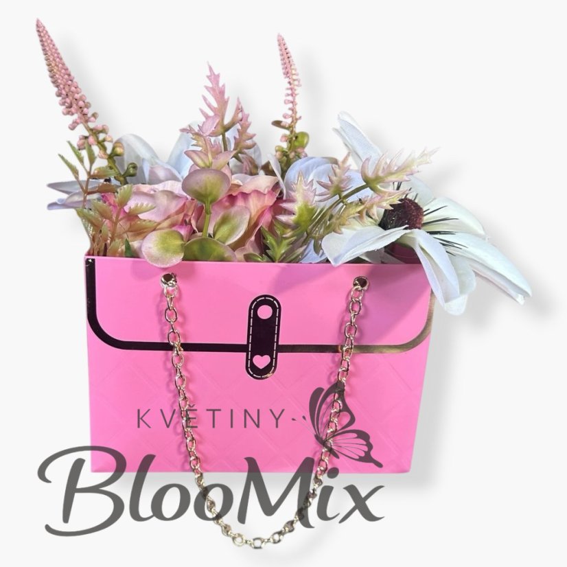 Květinová kabelka „Cherry Blossom Mix“ – Cínie a vřes