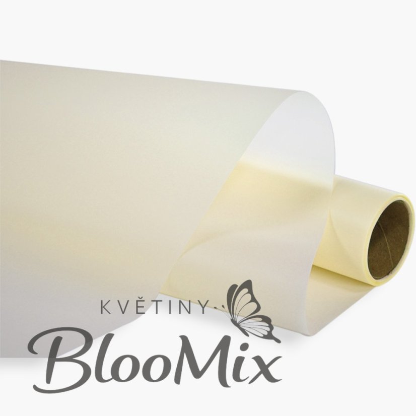 Floristická mr. fólie v roli – cream– 50 cm × 9 yardů