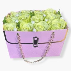 Třpytivá květinová kabelka „Violet Shine“ – Decentní růže