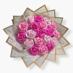 Kulatá kytice z pěnových růží mix růžová s třpytkami