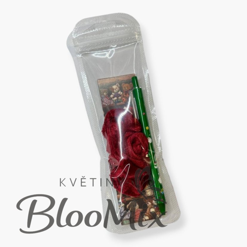 Elegantní propiska se semišovou gumičkou - bordová