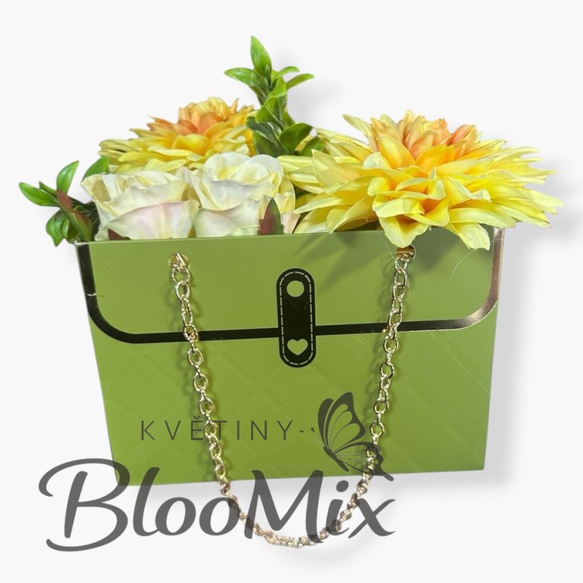 Květinová kabelka „Sladký domov“ – Jiřiny a růže