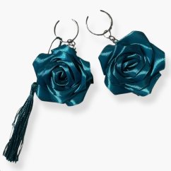 Klíčenka – saténová růže - tyrkysová